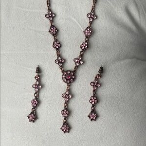 *NEW NO TAG* Elegant Pink Crystal Jewelry Set